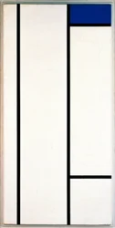 Vertical Composition with Blue and White