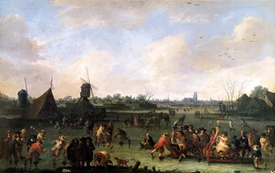 Skaters, Painting by Pieter Bout