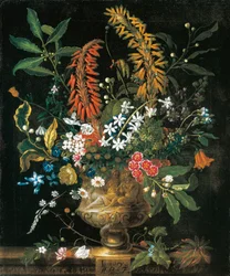 January, from The Twelve Months of Flowers, a floral calendar of still lifes