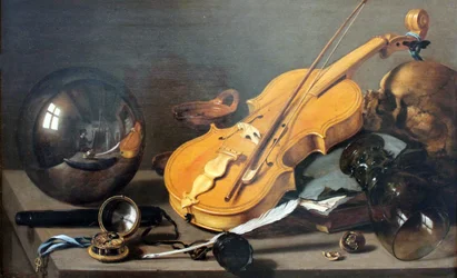 Vanitas Still Life with Self-Portrait