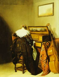 A Seated Lady Seen from Behind before a Virginal
