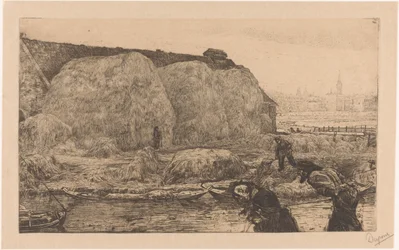 Farm with Haystacks on the Jaagpad in Amsterdam
