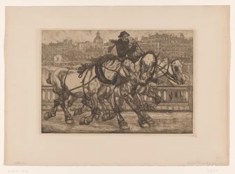 Horses on the Pont Sully in Paris (L