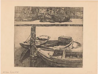 Ships in the Damrak in Amsterdam