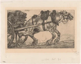 Draft Horse in Front of a Cart