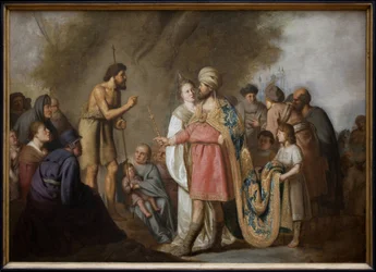 Saint John the Baptist preaching in front of Herod