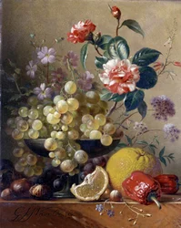 Still Life of Fruits, Vegetables, and Flowers