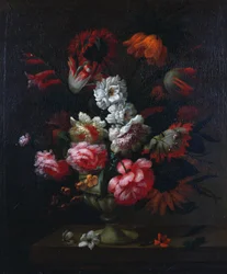 Still life of flowers in an urn