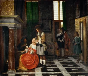 Card Players in an Opulent Interior