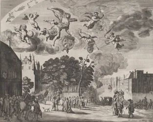 Charles II Entering The Hague in a Carriage with the Mauritshuis on the Right, 1660