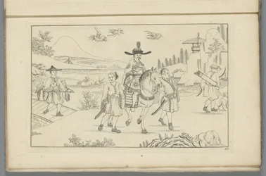 Chinese Gentleman on Horseback Hunting Birds (Newly Invented Chinese, Second Part)