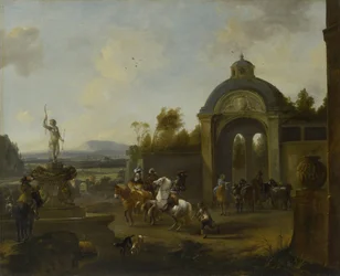Hunting Party at a Fountain