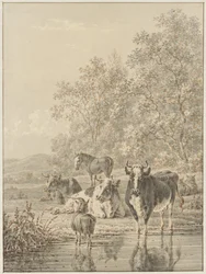 Landscape with Cattle by the Water