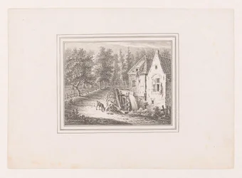 Landscape with Watermill and a Grazing Goat on a Rope