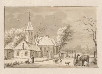 Winter Scene by a Church