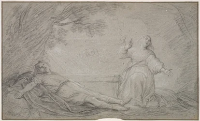 A Mythological Scene of a Woman Lamenting the Death of a Young Man