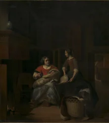 A Housewife Instructing Her Maid