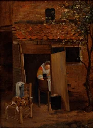Girl Washing Clothes in a Courtyard in Zwolle (after 1653)