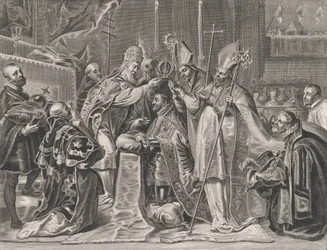 Plate 24: Charles V Crowned Emperor by the Pope, from Guillielmus Becanus