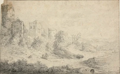 Landscape with Ruined Castle and Three Figures