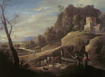 Landscape with Farmers Tending Their Animals