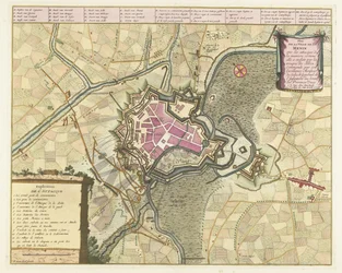 Map of the Siege of Menen, 1706