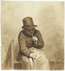 Seated Smoking Man