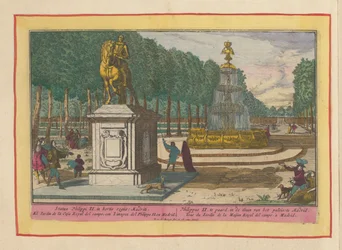 Equestrian Statue of Philip II in the Palace Garden in Madrid. Philip II on Horseback in the Garden of the Palace in Madrid. Theatrum Hispaniae (...)
