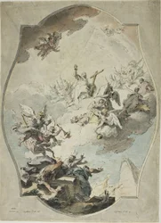 Faith Overcoming Heresy (recto); Tracing after Faith Overcoming Heresy (verso)