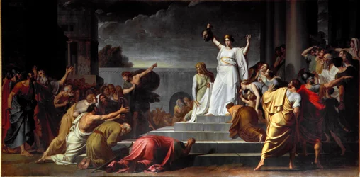 Judith Shows the Decapitated Head of Holofernes to the People. Painting by Pietro Benvenuti (1769-1844) 1796