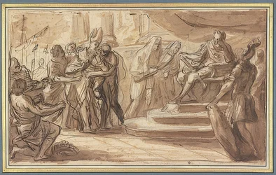 A Bishop is Brought Bound Before a Roman Emperor