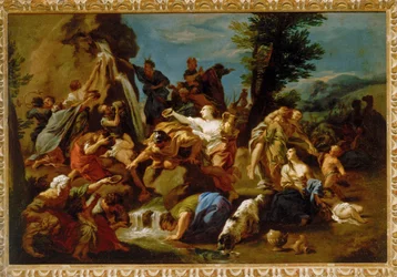 Moses Striking the Rock in the Desert