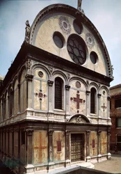 Facade of the Church of Santa Maria dei Miracoli made by Pietro Lombardo 1481-1489 Venice, Italy