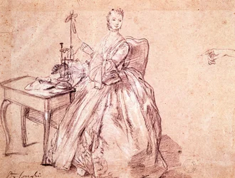 Lady Spinning Thread
