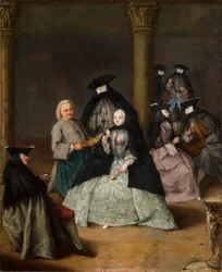 Masked Party in a Courtyard