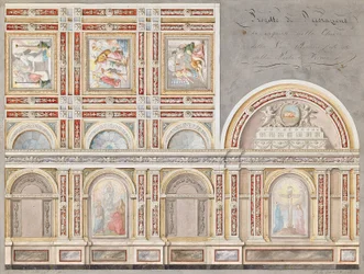 Study of the fresco by Giacomo Cordella in the interior of the Chiesa della Pieta, Fermo