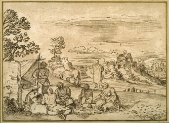 Landscape with gypsies bivouacking