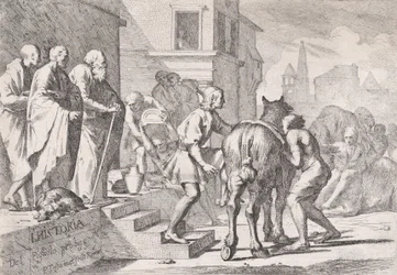 The Departure of the Prodigal Son, Shown About to Mount a Horse, from a Series of Four