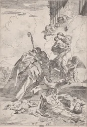 Three Lucchese saints interceding with the Virgin for the victims of the plague, ca. 1630-31
