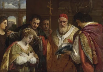 Saint Domitilla Receiving the Veil from Pope Clement I by Pietro da Cortona
