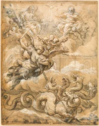 The Holy Trinity with Saint Michael Conquering the Dragon