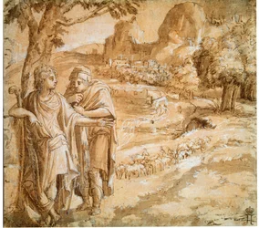 Shepherd and Pilgrim in a Landscape