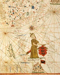 Ottoman empire, from portolan atlas consisting of six charts, by Placido Caloiro and Francesco Oliva