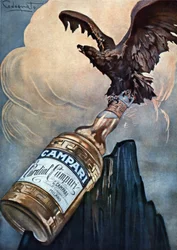 Advertising Poster Illustrated by Plinio Codognato for Cordial Campari, Milan 1920s