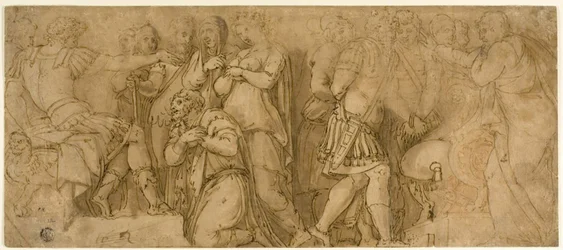 Family of Darius before Alexander; Prisoners before a Senator