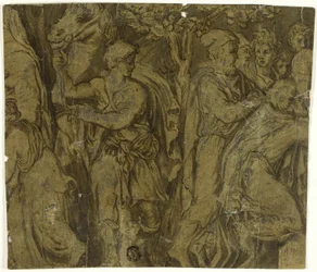 Story of Niobe: Youth with Horse; Worshippers