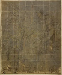 Two Roman Warriors with She-Wolf, Romulus, and Remus