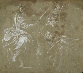 Two bearded prophets seated, holding open books