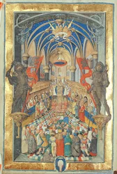 Enthronement of the King of Poland from the Pontifical of Bishop Erasmus Ciołek, c.1510