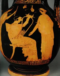 Two Women, One Playing the Lyre